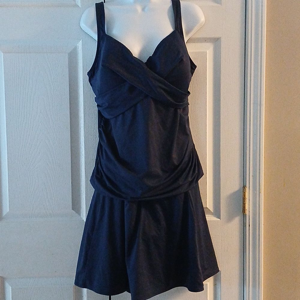 Lands' End navy 2 piece Tankini swimsuit  Sz 18W  NWOT